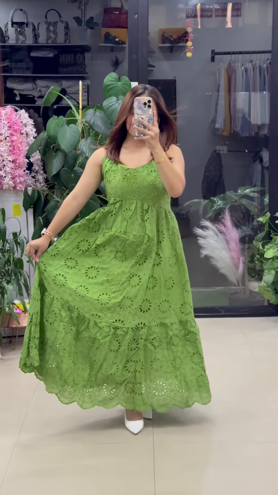 Women’s White Floral Cut-Out Maxi Dress – Ethereal Boutique-Style Occasion Wear