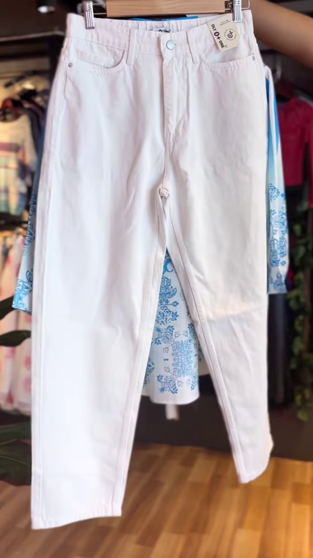 π Chic Blue & White Striped and Patterned Oversized Shirt with White Pants Set π€