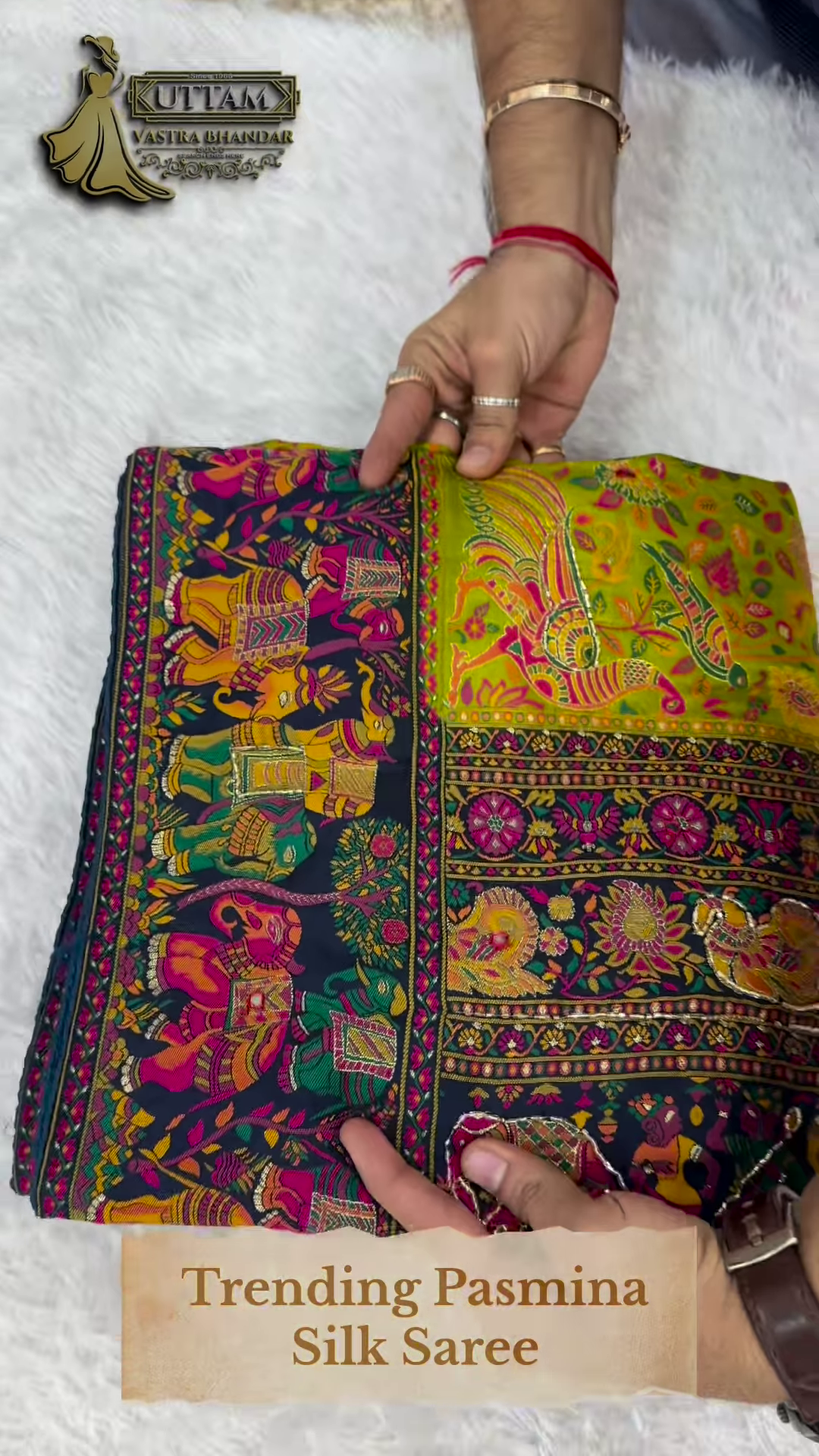 Rangin Pashmina Silk Saree