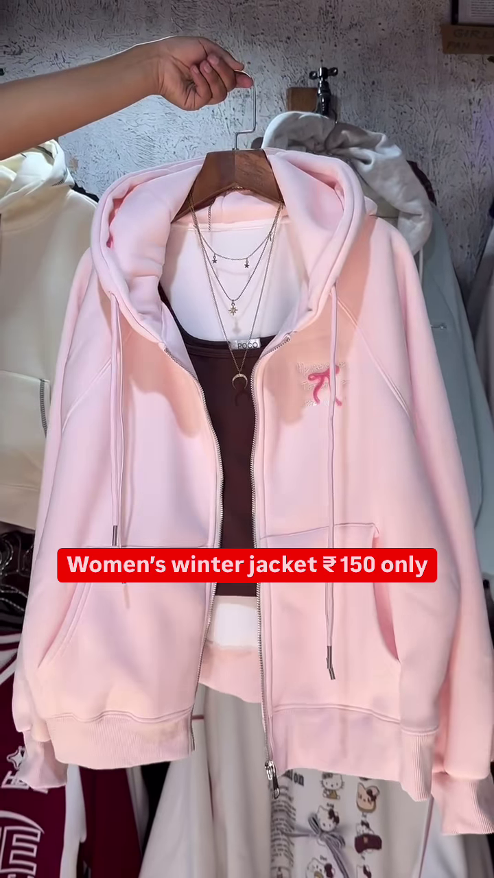 Women’s Hooded Winter Jackets 🧥❄️ – Soft Padded Layers in Gray, Pink & Blue Variants