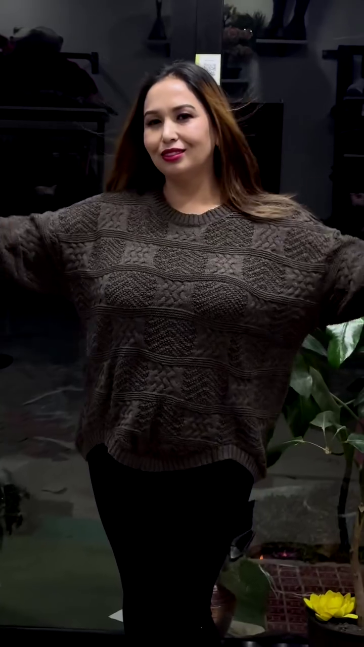 Textured Knit Sweaters 🧶🧥 – White, Maroon & Black Variants with Raised Pattern Detailing