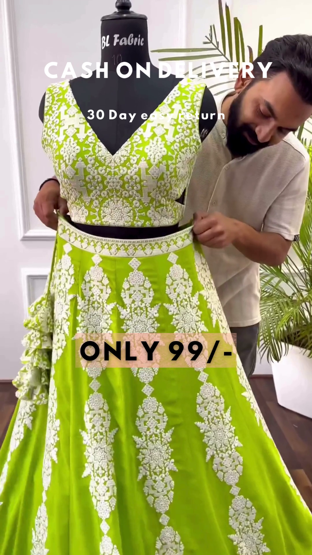 Green Colored Party wear Embroidered Lehenga Choli