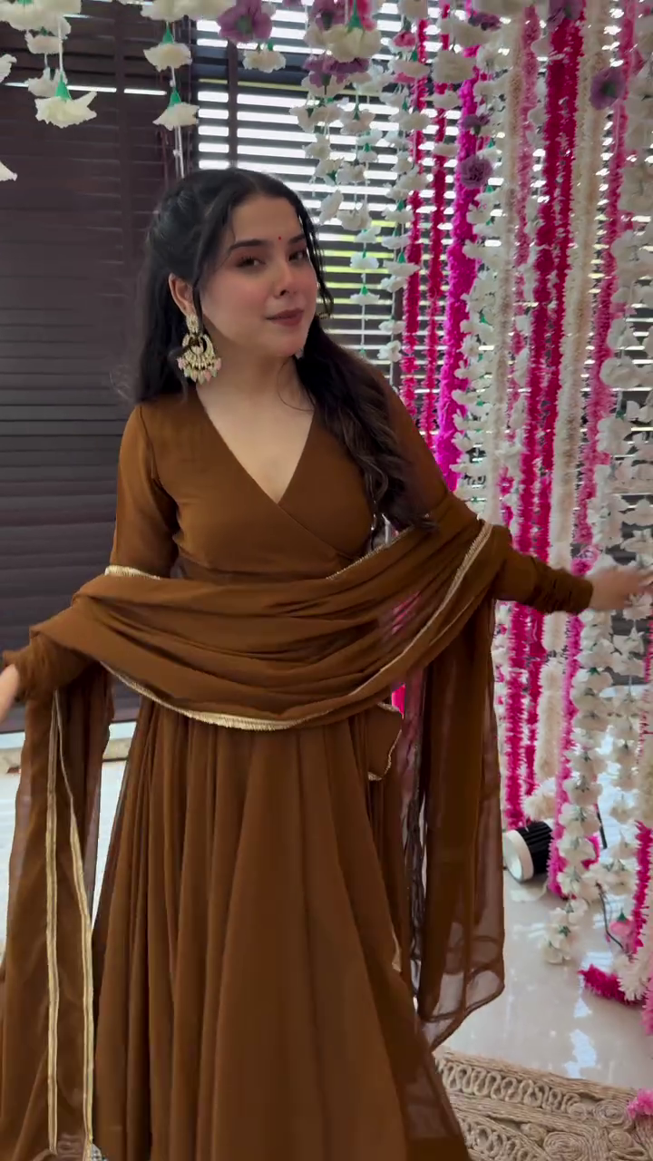 Ethnic Motifs Embroidered Empire Kurta with Palazzo & Dupatta