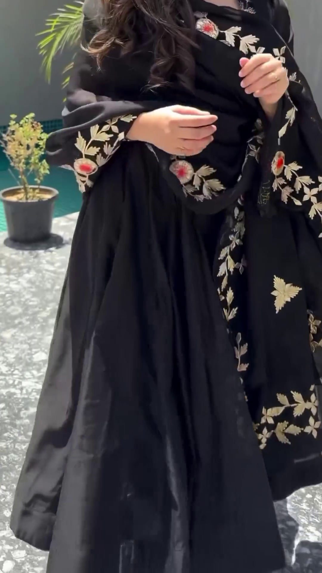 Black Color Soft Georgette Fabric Anarkali Suit