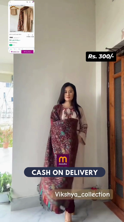 Floral Embroidered Liva A-Line Tunic