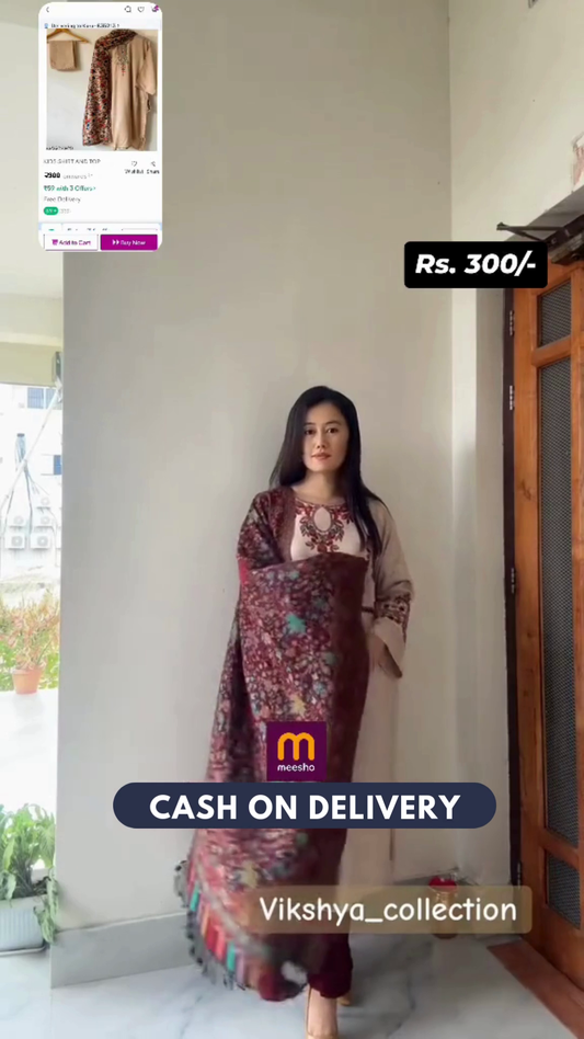 Floral Embroidered Liva A-Line Tunic