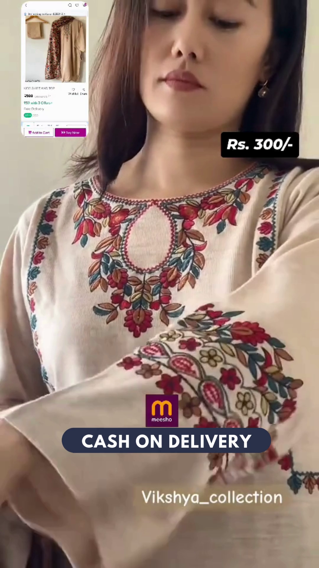 Floral Embroidered Liva A-Line Tunic