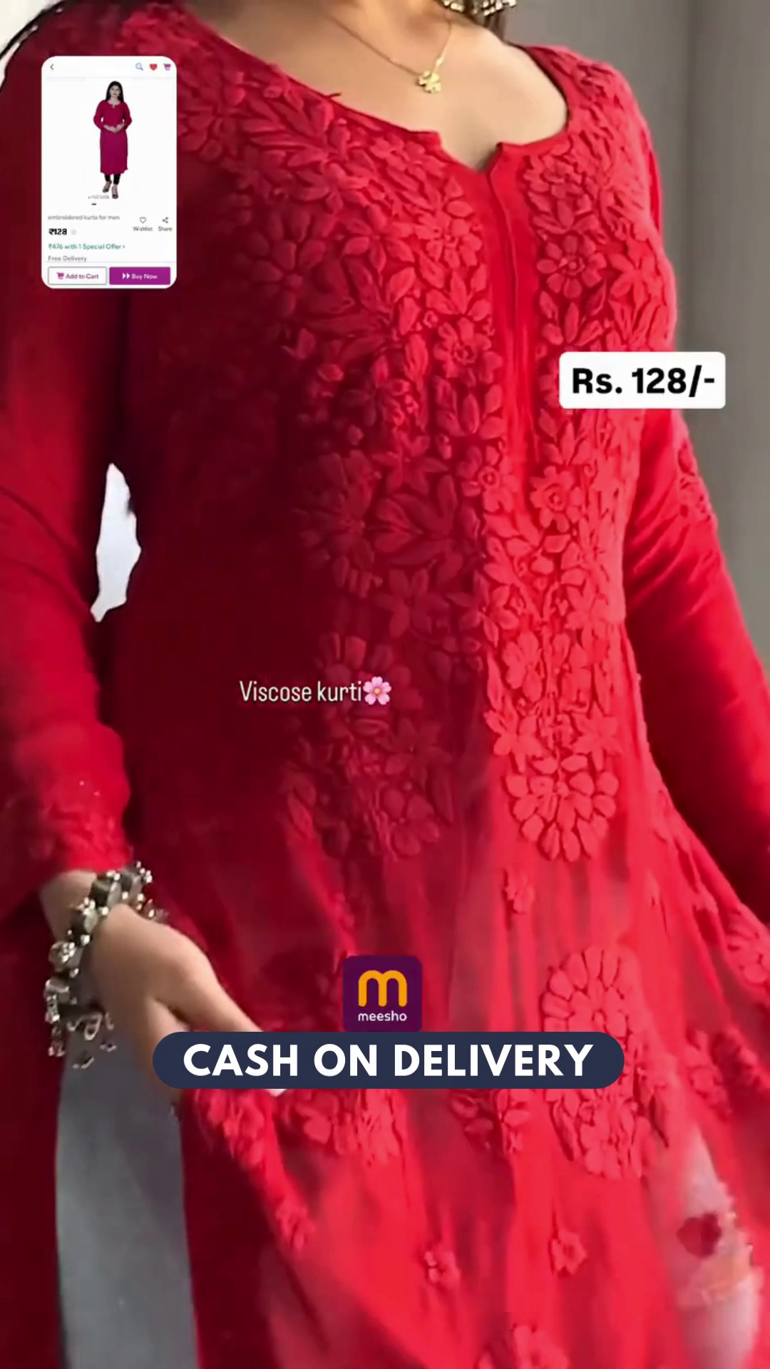 Rani pink Georgette Fully Embroidered Front & side slit Indowestern Suit