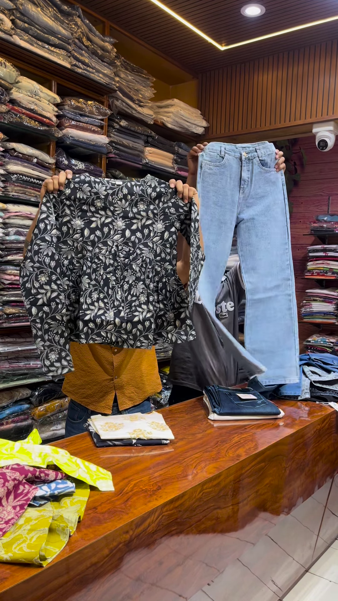 Black Floral Peplum Top with White Straight Pants – Chic Casual Co-Ord Set for Everyday Elegance