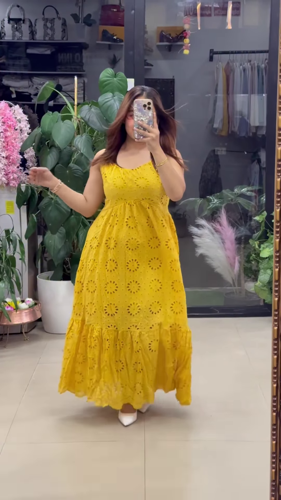 Women’s White Floral Cut-Out Maxi Dress – Ethereal Boutique-Style Occasion Wear