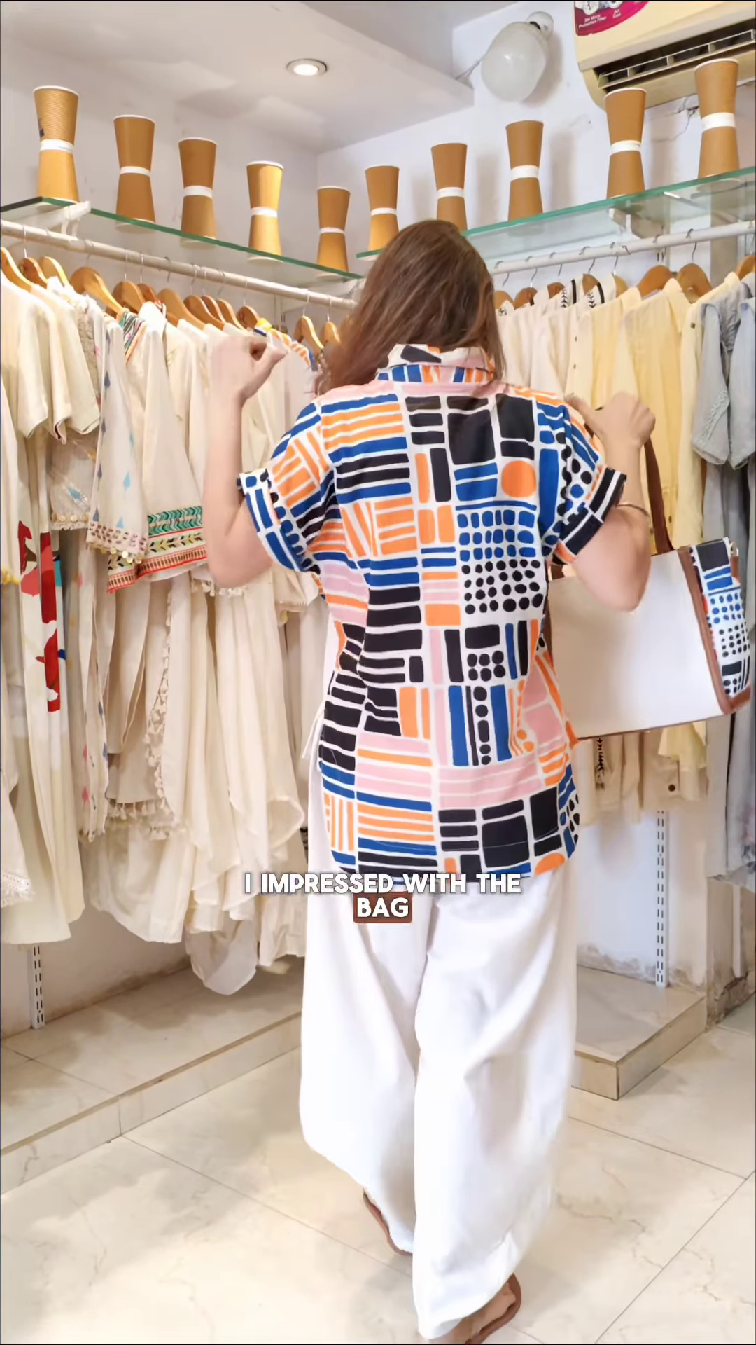 Women’s White Ethnicwear Set with Multicolor Geometric Embroidery & Free Printed Bag – Boutique-Ready Co-Ord with Gift Inclusion