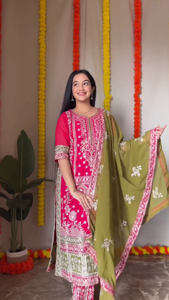 Elegant Teal Embroidered Sharara Suit Set – Festive & Wedding Wear