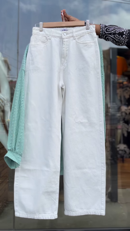 Mint Green Eyelet Shirt with White Tank Top & Shorts Co-ord