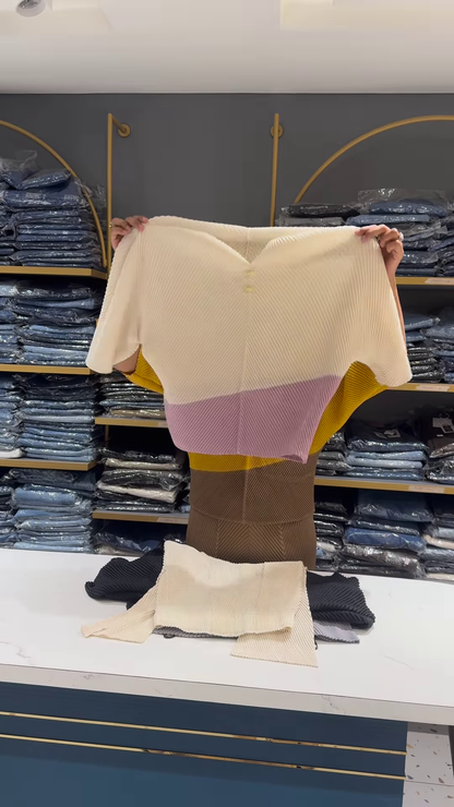 🍂 Cocoa Blend – Ribbed Colorblock Knit Top ✨