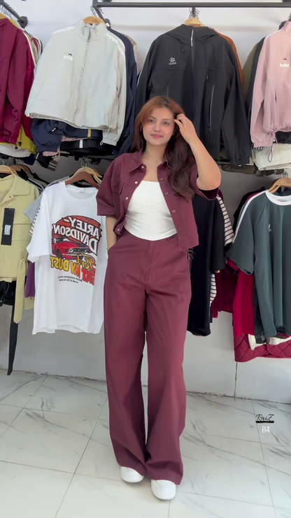 Stylish Grey Denim Co-ord Set