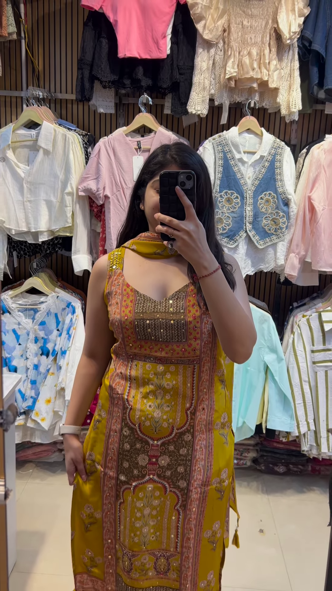 Stylish Maroon and Teal Ethnic Dress with Scarf