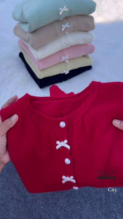 Pearl Bow Cardigan – Soft, Elegant, and Sweetly Feminine ✨🎀