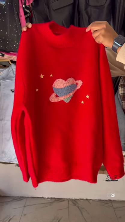 Fuzzy Space Planet Sweater – Whimsical, Soft, and Out-of-This-World Cozy 🌈🪐