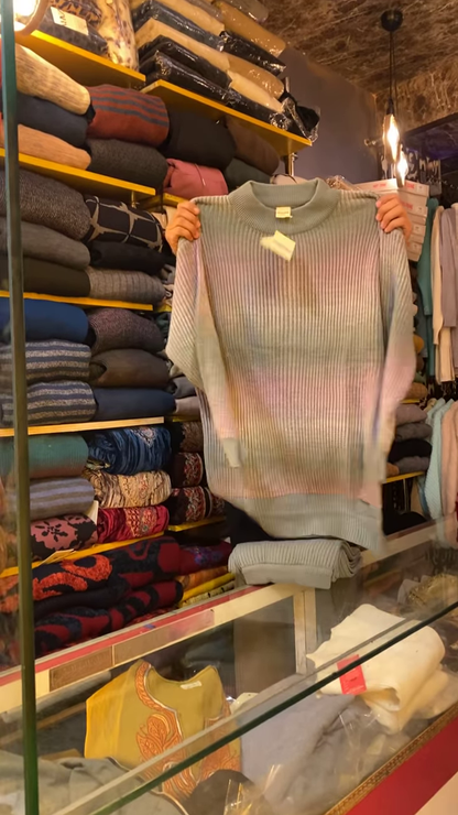 Ombre Rib-Knit Sweater – Vibrant Gradient, Cozy Feel, Everyday Pop ✨🌈