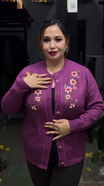 Embroidered Floral Cardigan – Elegant Warmth with Everyday Comfort 🌸🧥