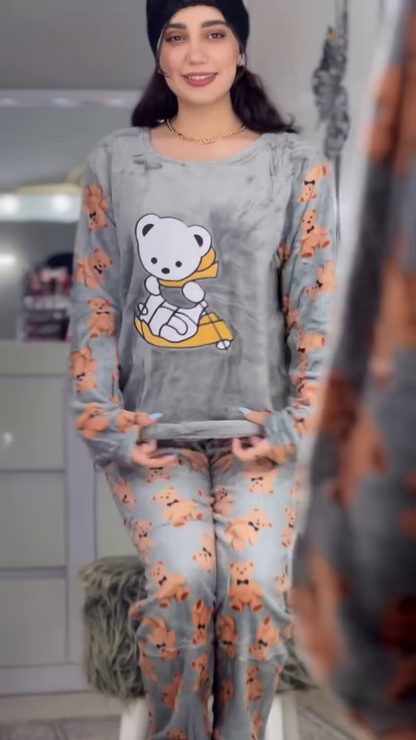 Plush Fleece Winter Pyjama Set – Ultra‑Soft, Cute Prints, All‑Night Coziness 💤�