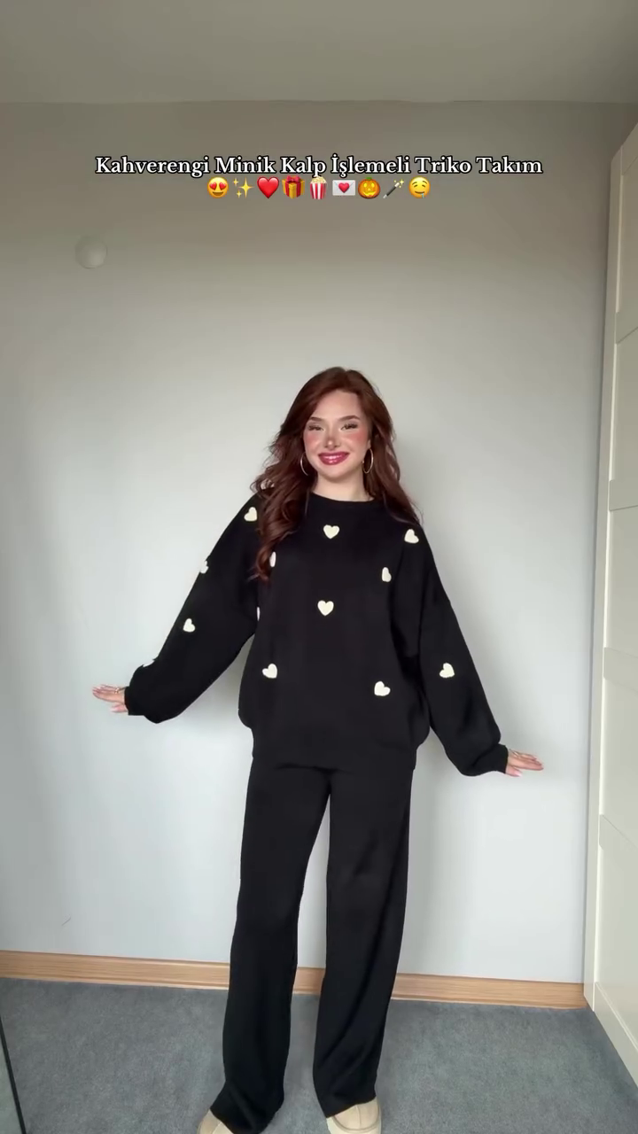 Cute Knit & Pajama Co-ord Sets 🩷 Available in Peach Print, Cream Bow & Grey Bow Variants