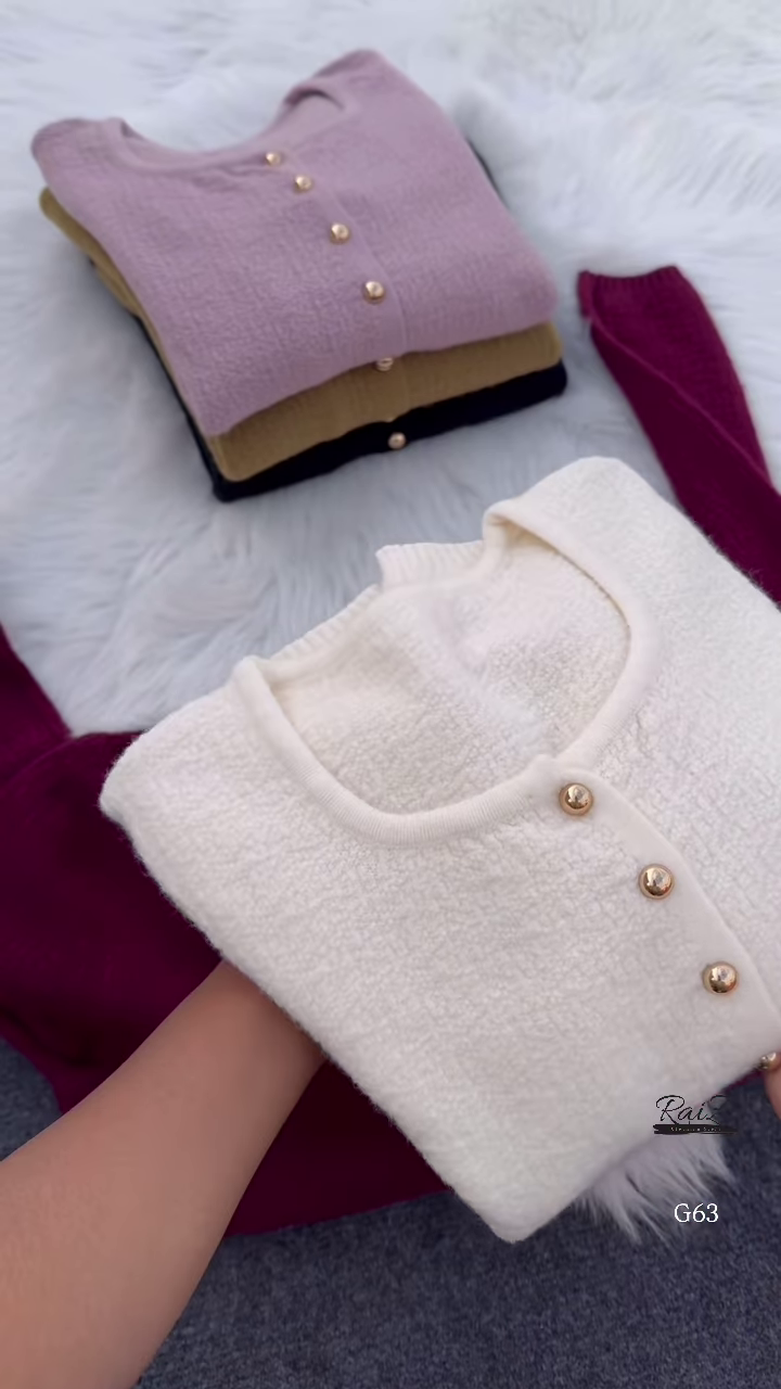 Classic Buttoned Knit Cardigans 🧶 Available in Mustard, Black, Burgundy, Lavender & White