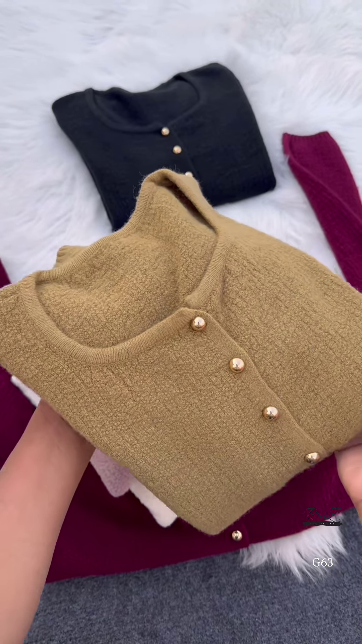 Classic Buttoned Knit Cardigans 🧶 Available in Mustard, Black, Burgundy, Lavender & White