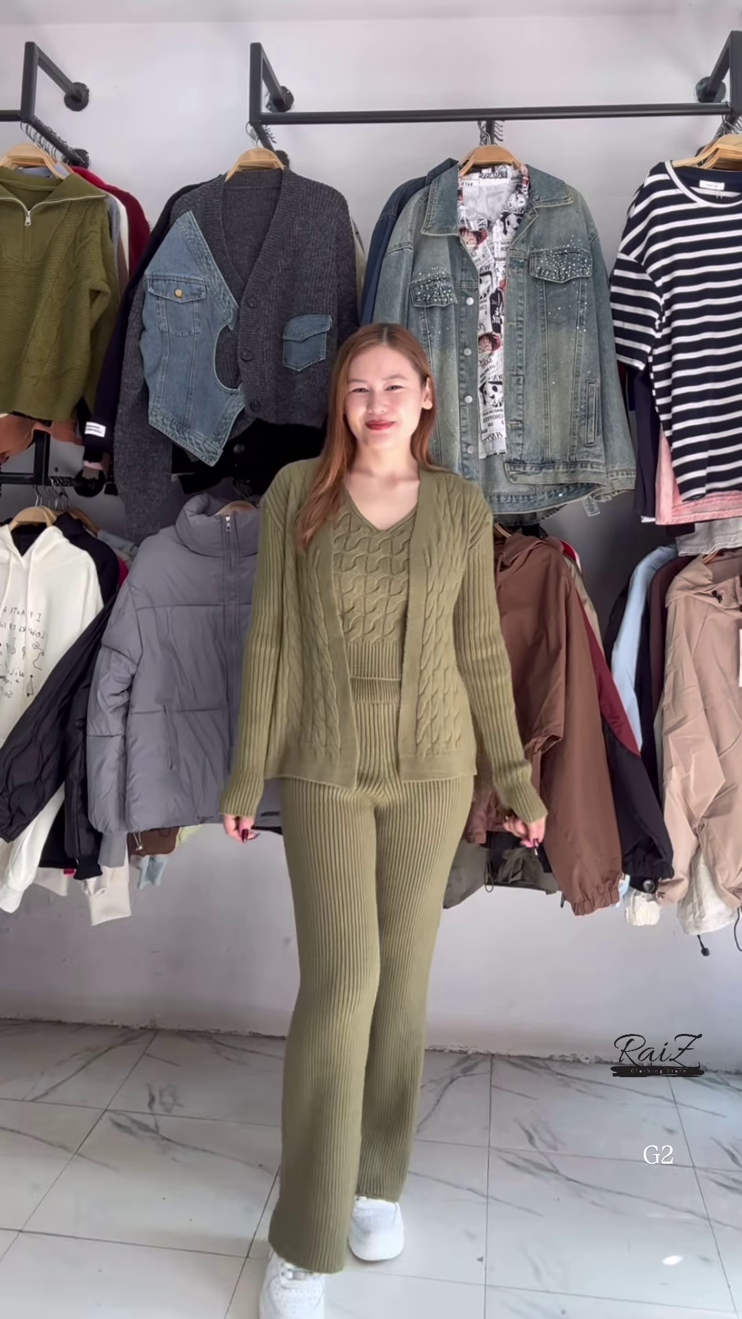 Textured Knit Co-ord Sets 🧶🩶 With Cardigans & V-Neck Sweaters – Black, Blue & Grey Variants