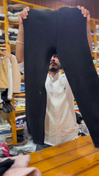 Ribbed Knit Co-ord Sets 🧶🌸 With Sweater & Pants – Pink & Black Variants