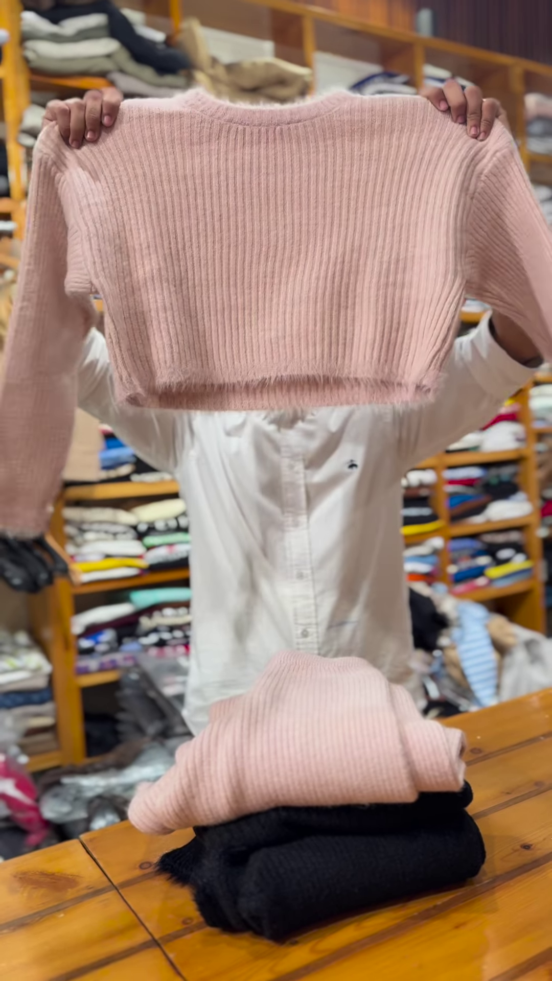 Ribbed Knit Co-ord Sets 🧶🌸 With Sweater & Pants – Pink & Black Variants