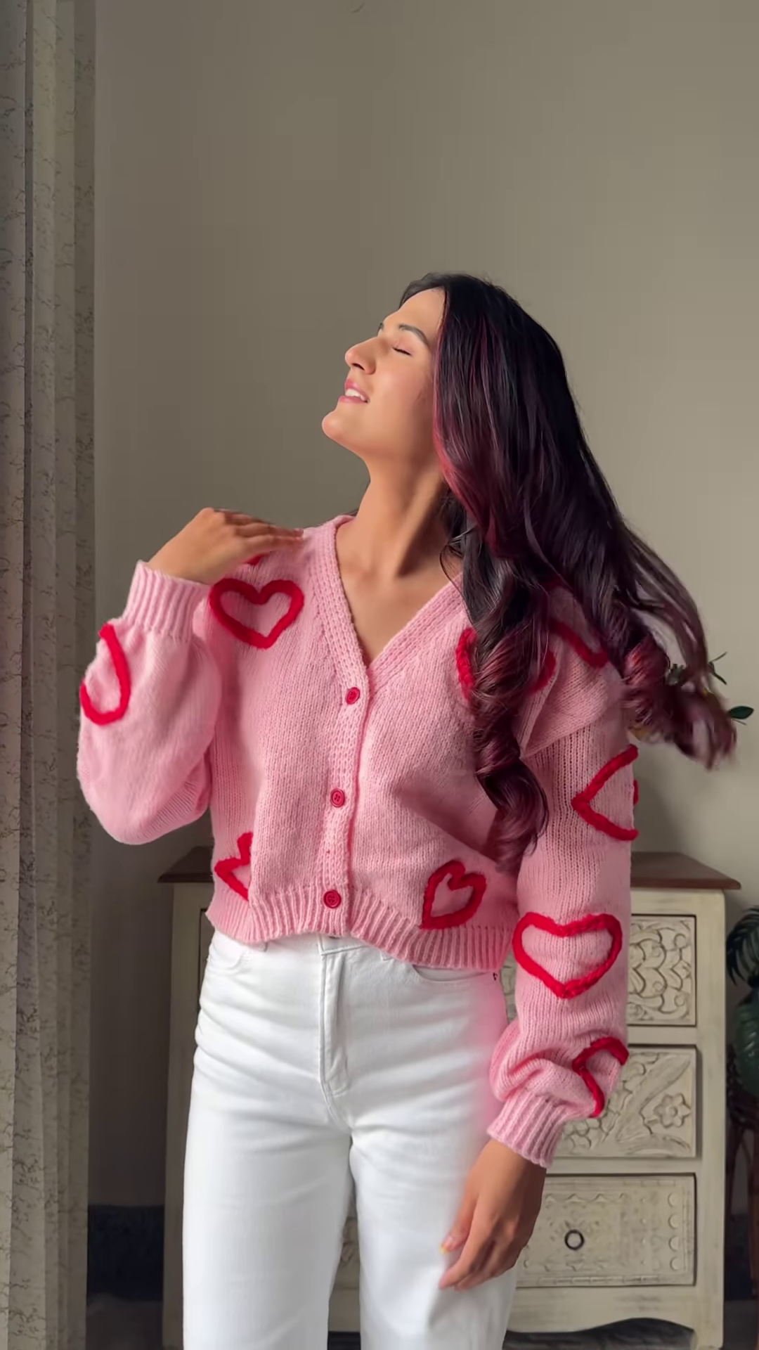 Heart & Ribbon Knitwear Collection 🧶💗 With Embroidery & Bow Accents – Pink & Cream Variants