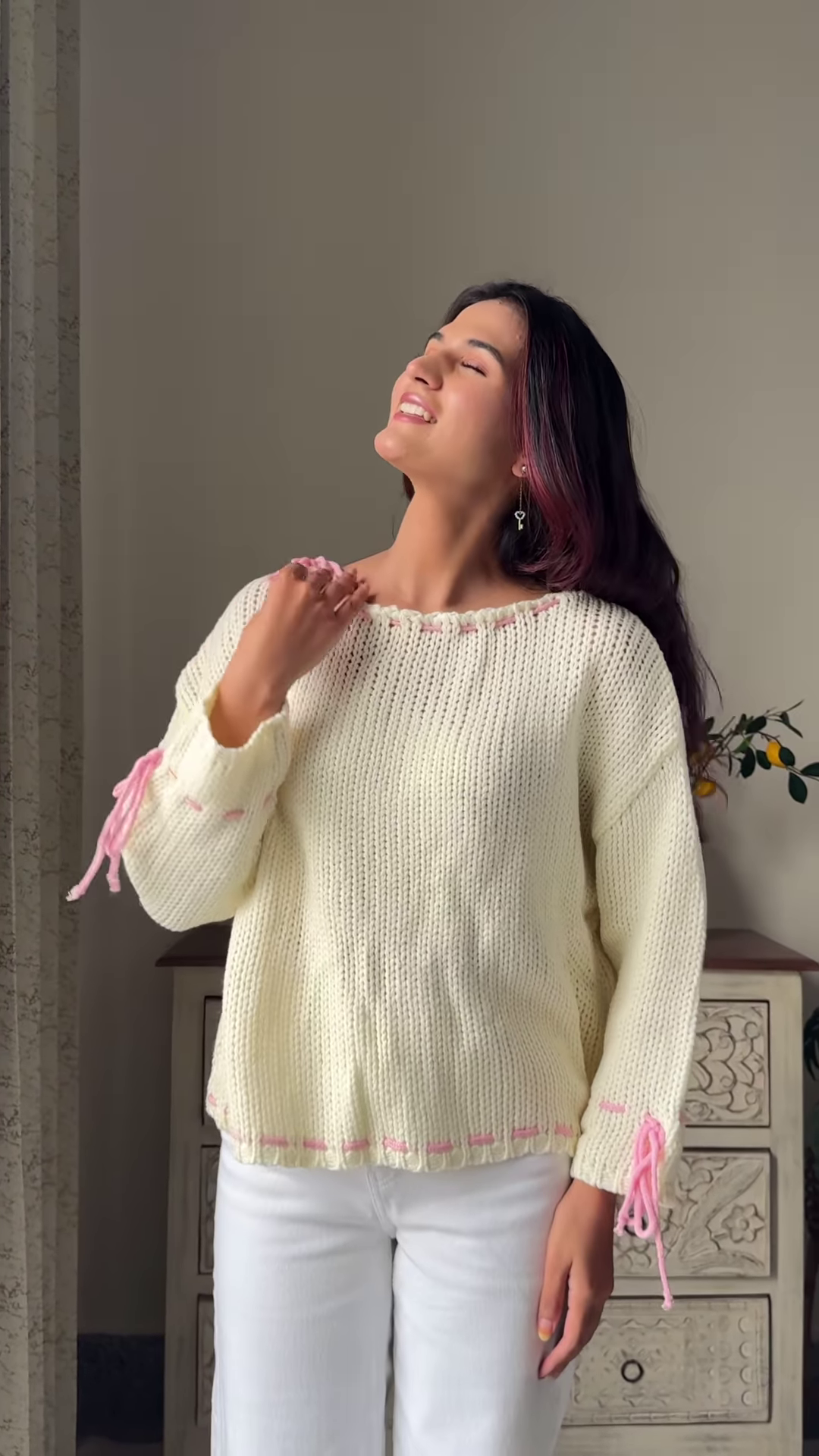 Heart & Ribbon Knitwear Collection 🧶💗 With Embroidery & Bow Accents – Pink & Cream Variants