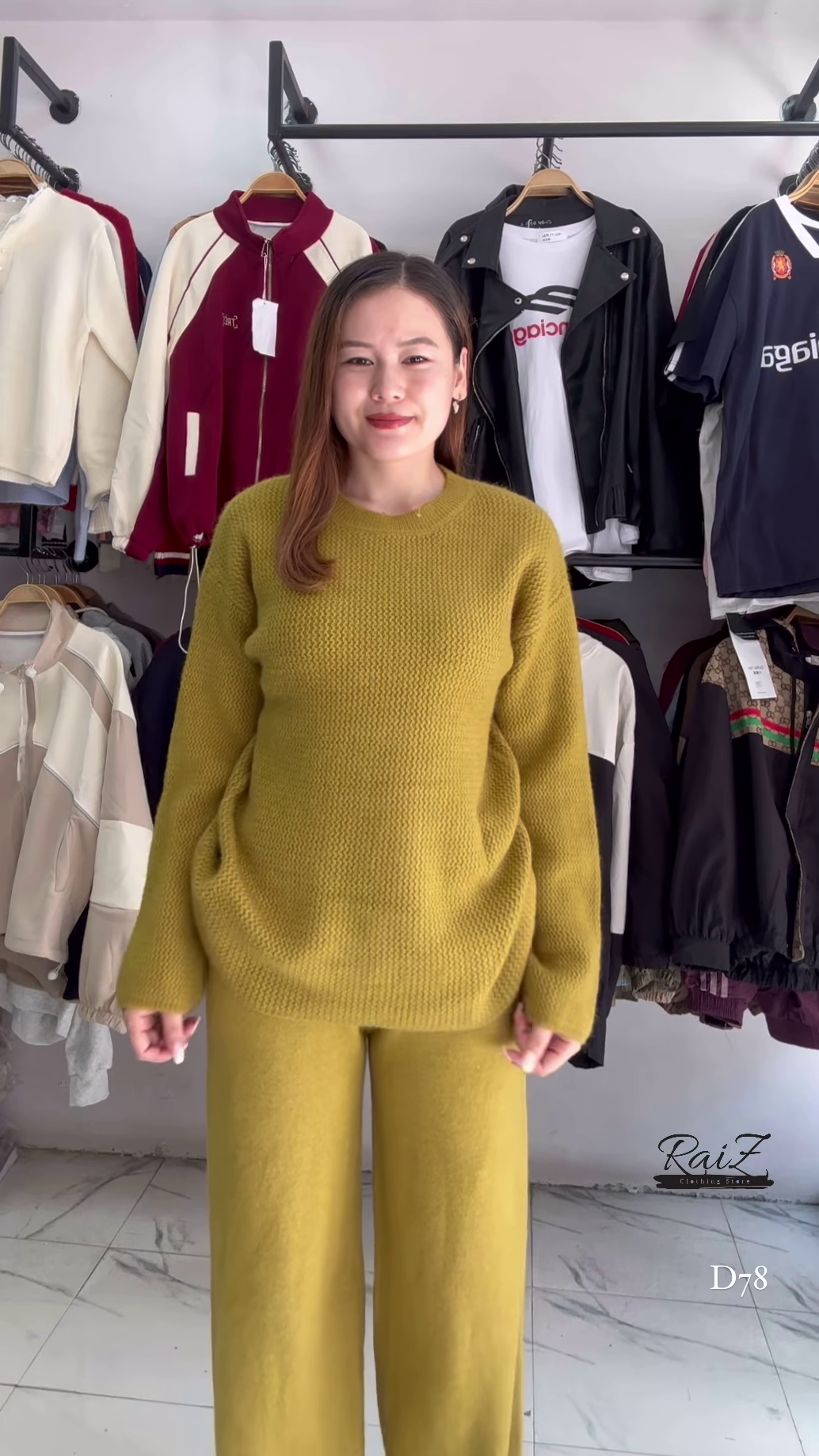 Knit Co-ord Sets 🧶🌾 With Sweater & Wide-Leg Pants – Yellow, Mustard & Brown Variants