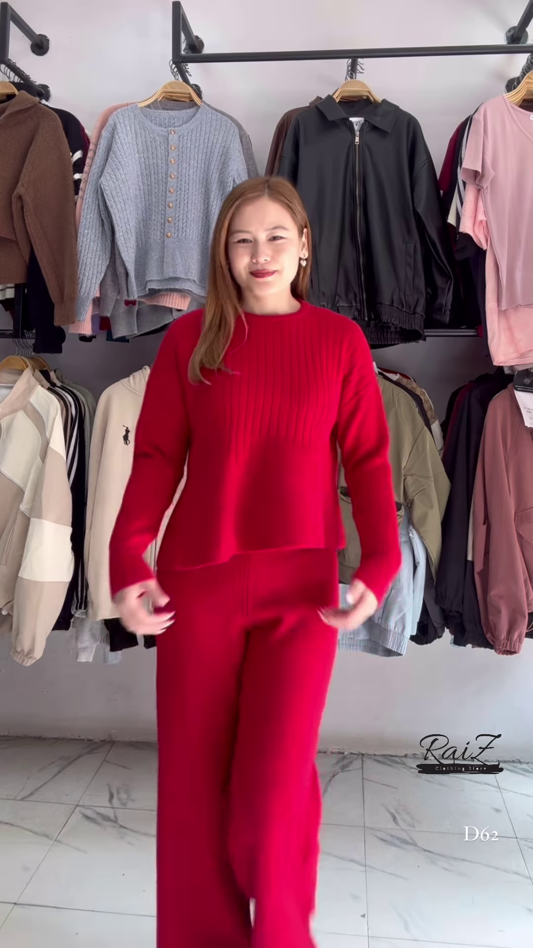 Solid Knit Co-ord Sets 🧶🖤 With Sweater & Matching Bottoms – Black, Red & Purple Variants