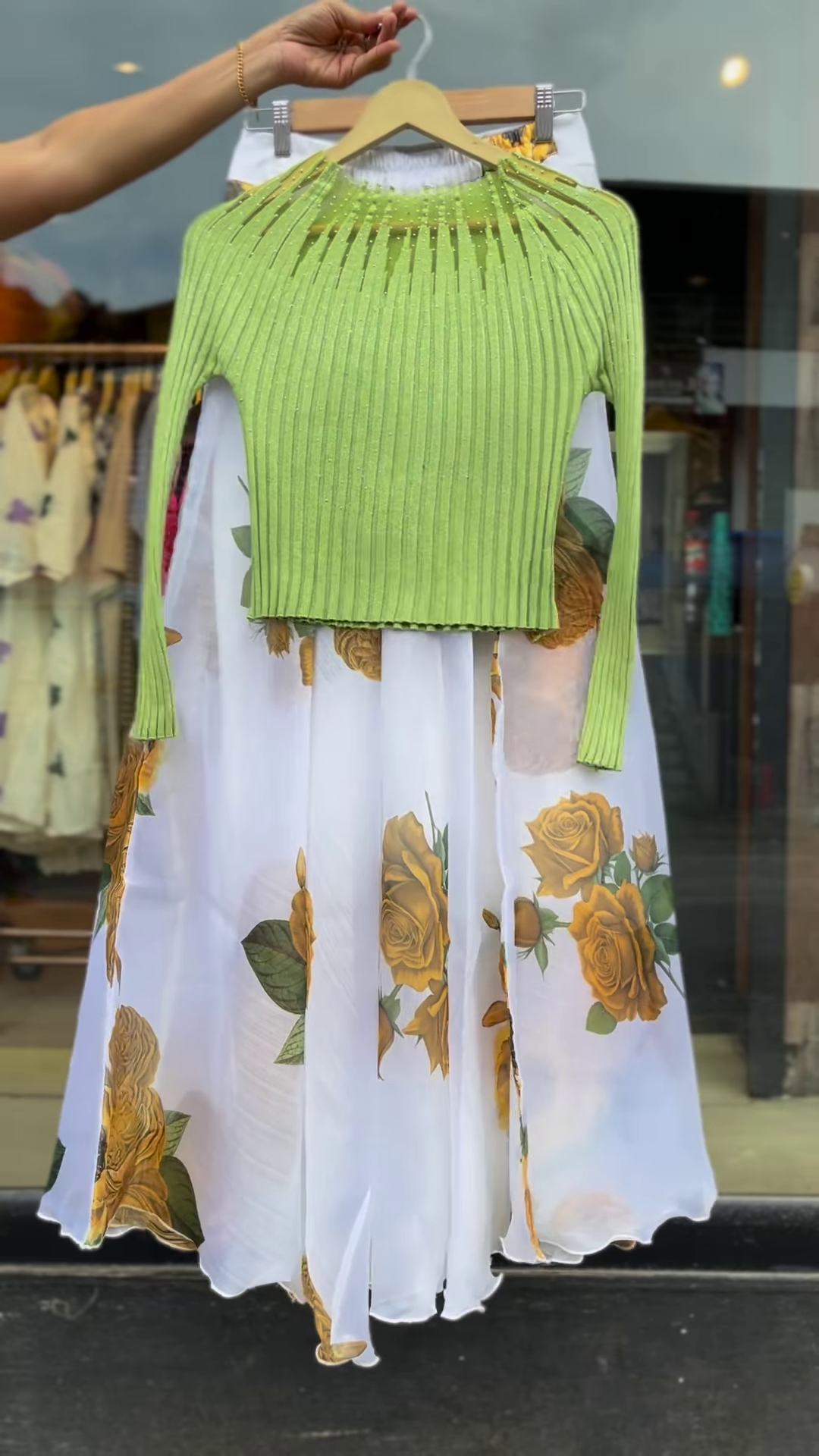 Pastel Pink Embroidered Shirt with White Trousers