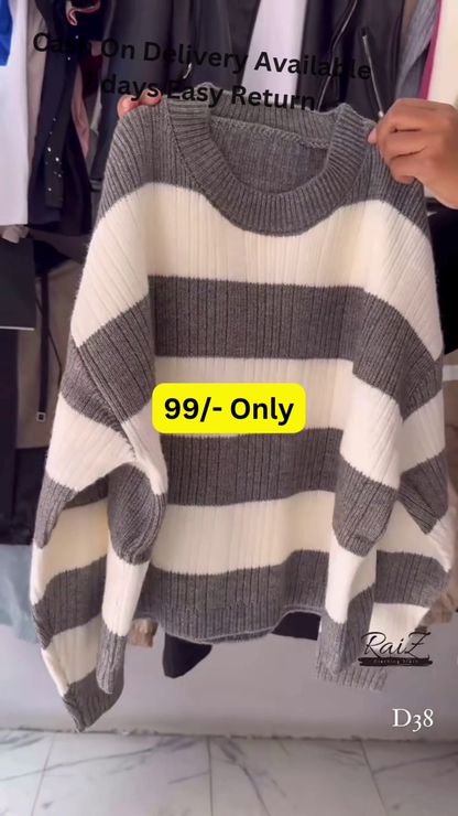 Multi-Color Striped Sweaters 🧶🧥 – Soft Knitwear in Brown, Gray, Black, Pink & Yellow Variants