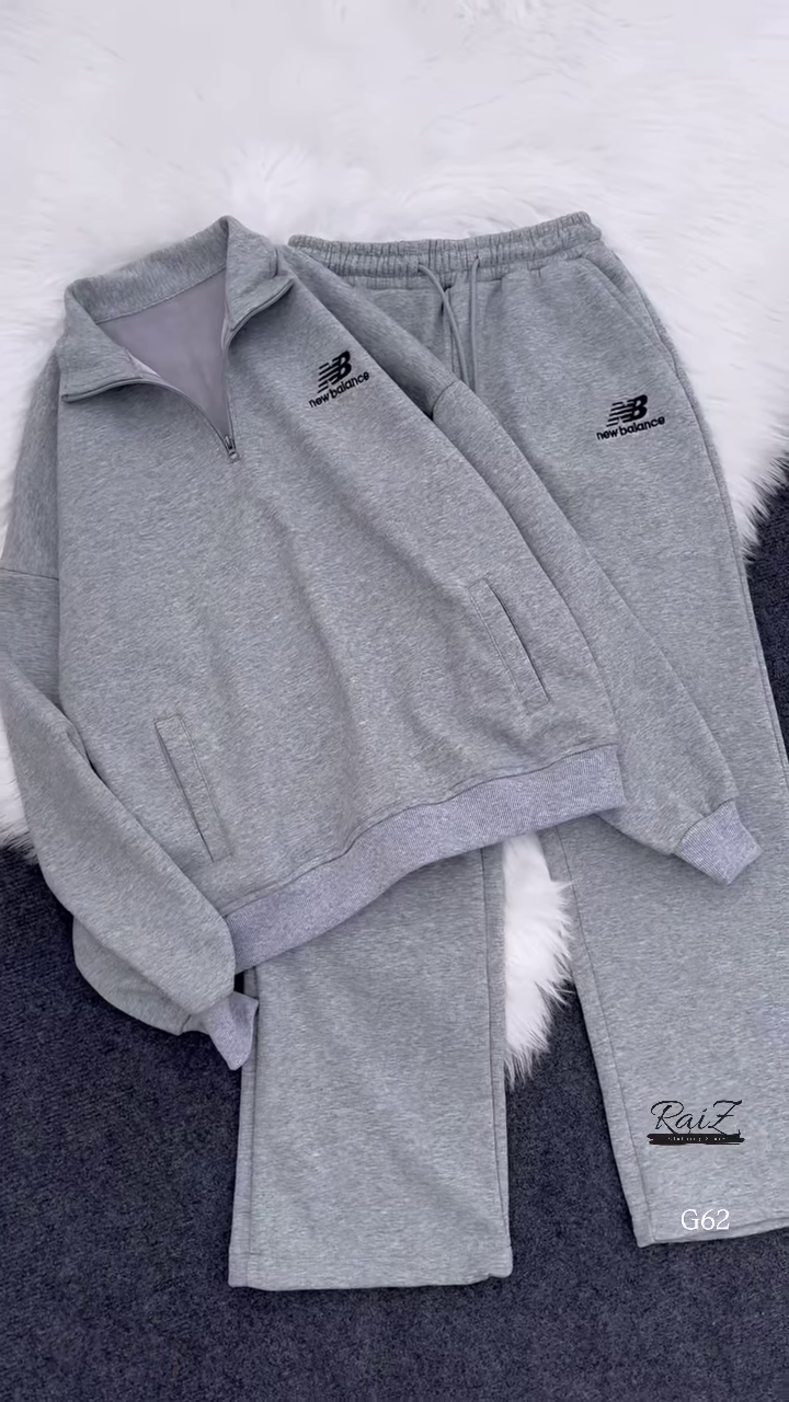 Zip-Up Tracksuit Sets 🧥👖 – Coordinated Sweatshirt & Jogger Combos in Grey, Red & Beige Variants