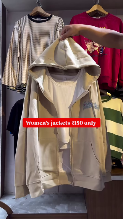 Women’s Zip-Up Hoodies 🧥👚 – Layered Casualwear in Grey, Black & Brown Variants