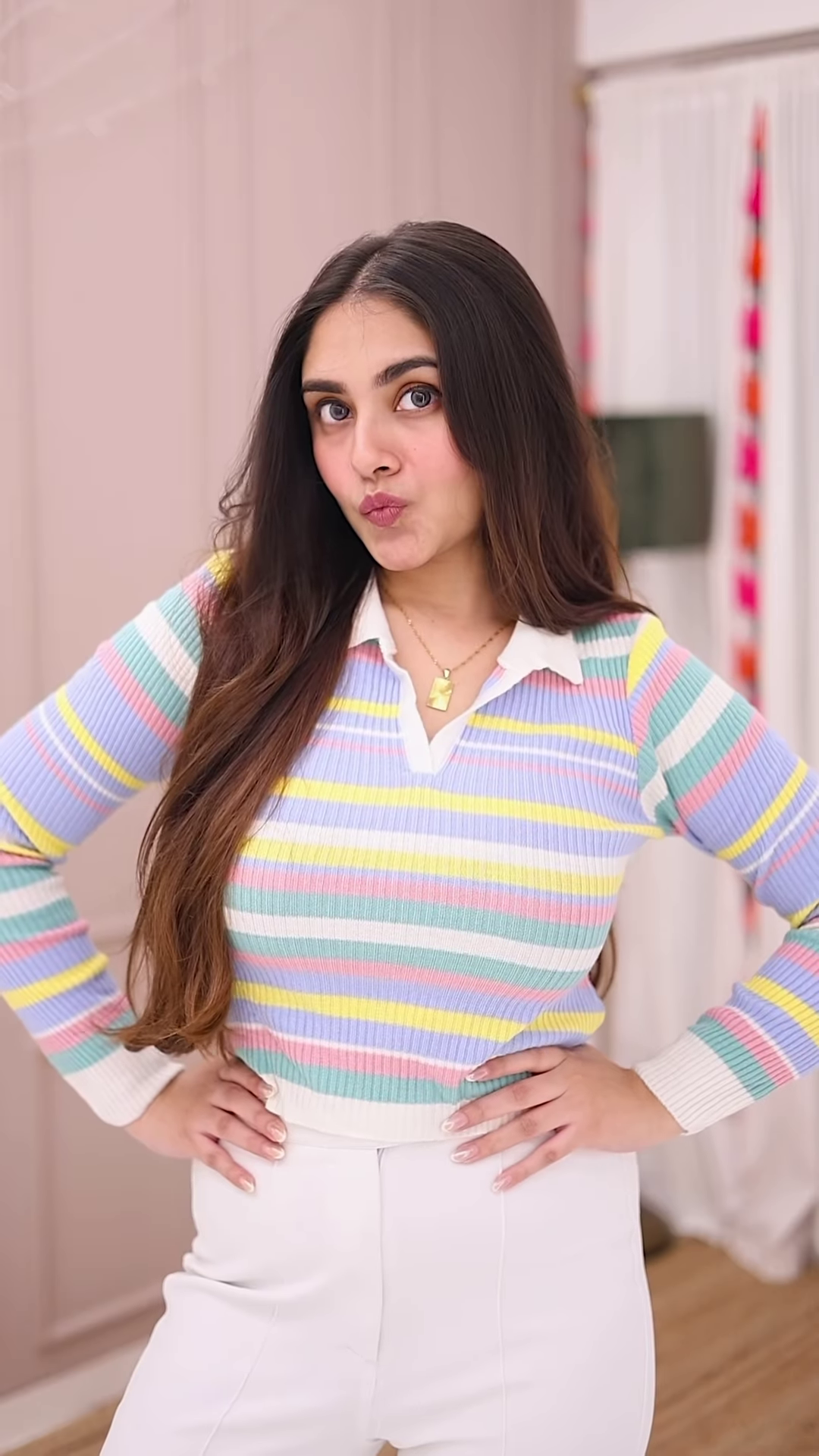 Blue-Toned Knitwear Trio 🧥💙 – Striped Sweater, Navy Cardigan & Cable-Knit Co-Ord Set