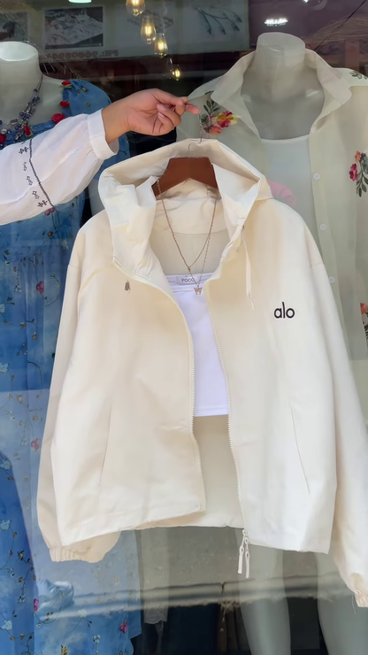 Boutique Hooded Zip-Up Jackets 🧥🌸 – Orange, White & Purple Variants with Layered Styling