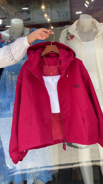 Boutique Hooded Zip-Up Jackets 🧥🌸 – Orange, White & Purple Variants with Layered Styling