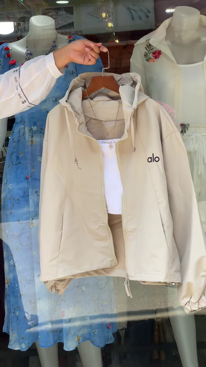 Boutique Hooded Zip-Up Jackets 🧥🌸 – Orange, White & Purple Variants with Layered Styling