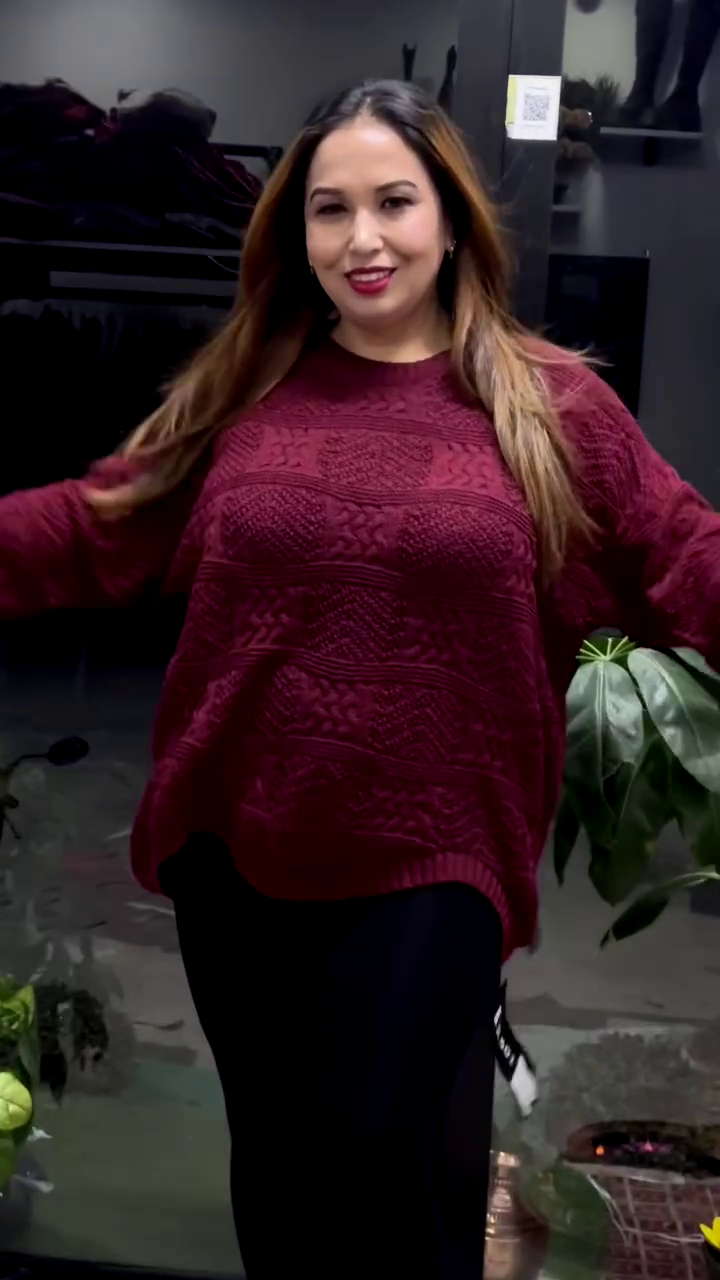 Textured Knit Sweaters 🧶🧥 – White, Maroon & Black Variants with Raised Pattern Detailing