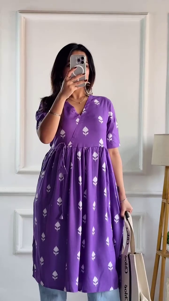 Blush Pink Floral Embroidered A-Line Kurti – Chic & Comfortable Ethnic Wear