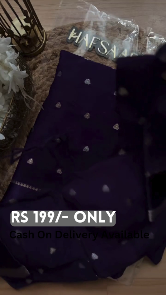 Elegant Deep Purple Embroidered Unstitched Suit – Timeless Ethnic Charm