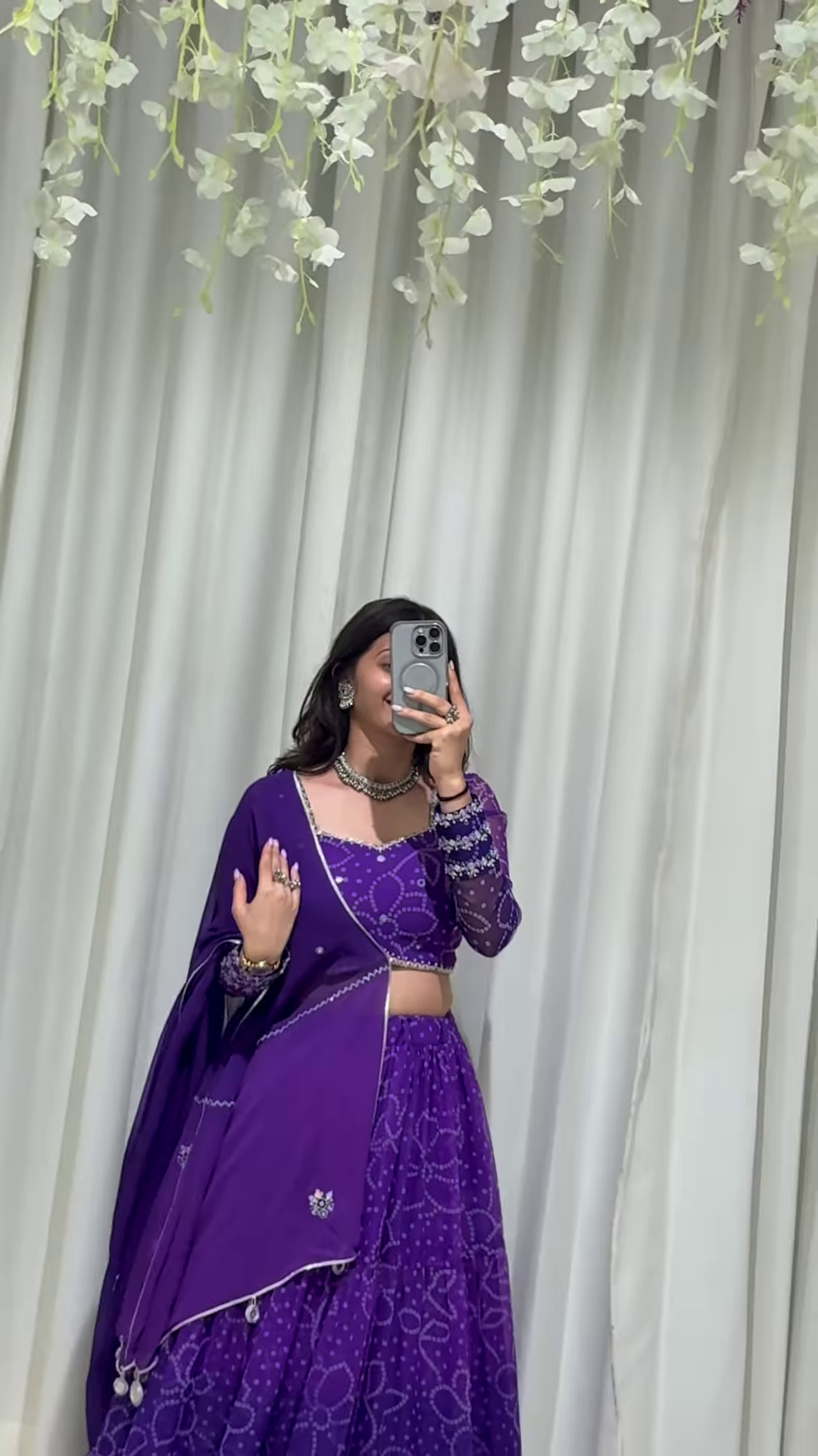 Purple Regal Embroidered Lehenga Choli with Elegant Full-Sleeve Blouse and Draped Dupatta – Crafted for Graceful Festive Moments