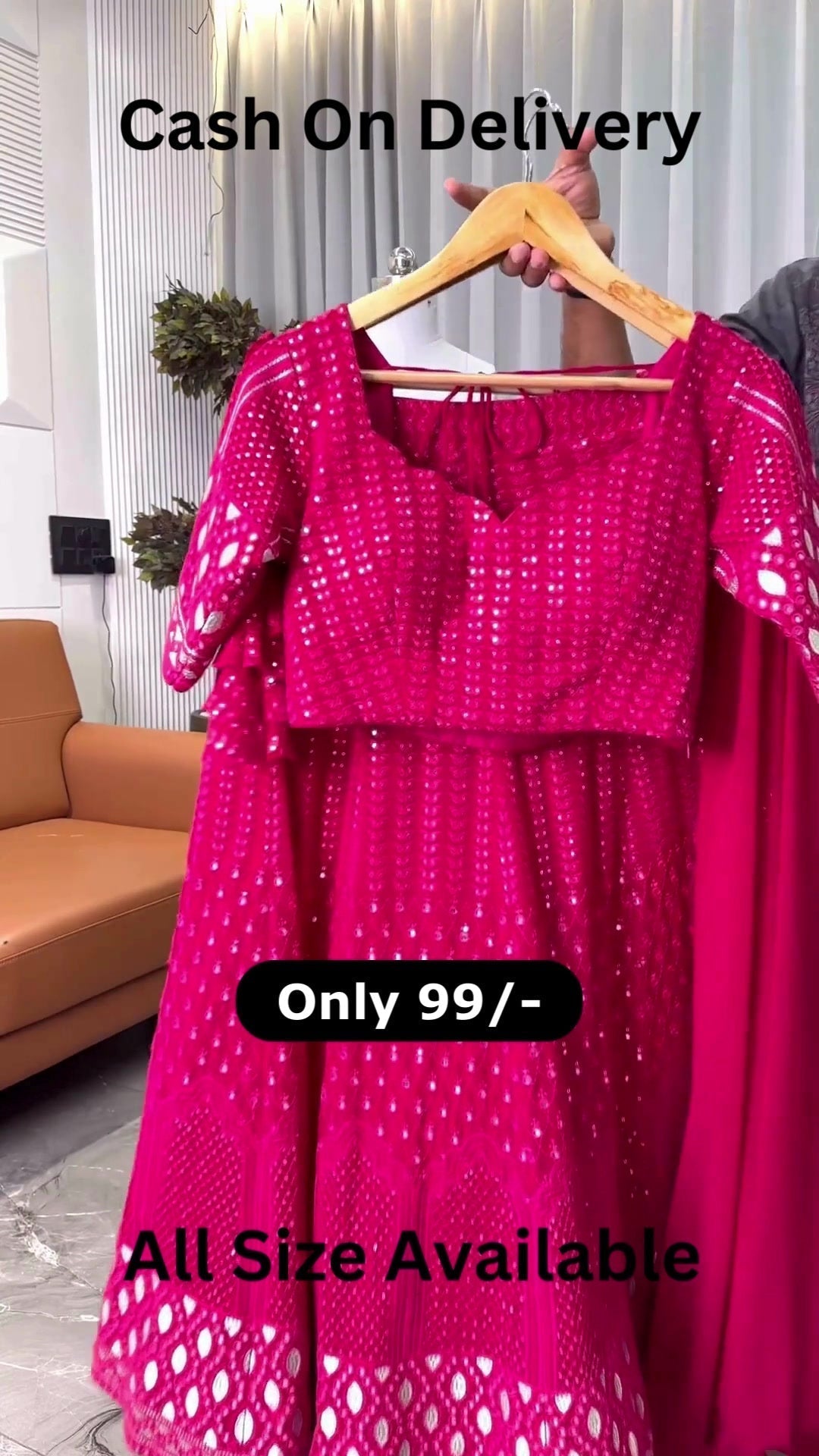 Pink color Sequence Embroidery work Designer Wedding Lehenga