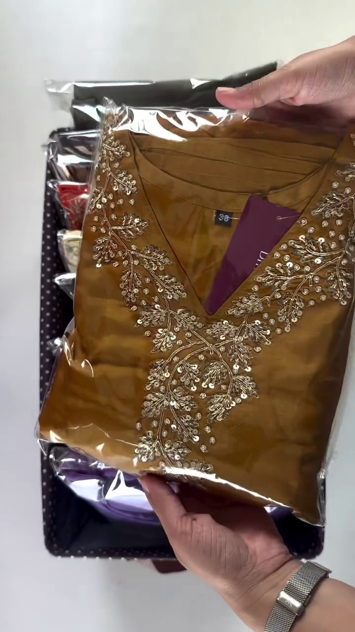 Golden Brown Embroidered Kurta – Elegant Festive Wear