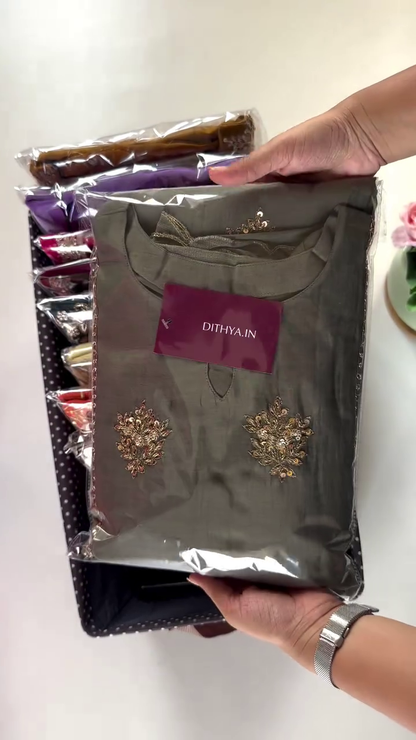 Golden Brown Embroidered Kurta – Elegant Festive Wear